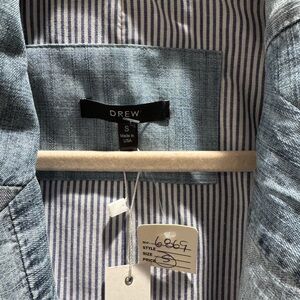 DREW Denim and Striped Blue Shirt